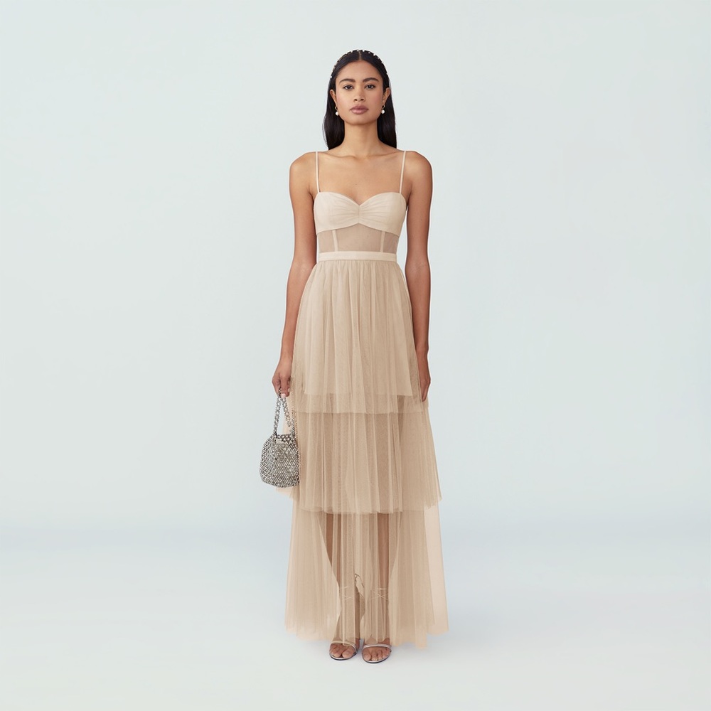 Fame and Partners Corset Tiered Gown